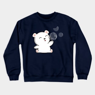 polar bear playing bubbles Crewneck Sweatshirt